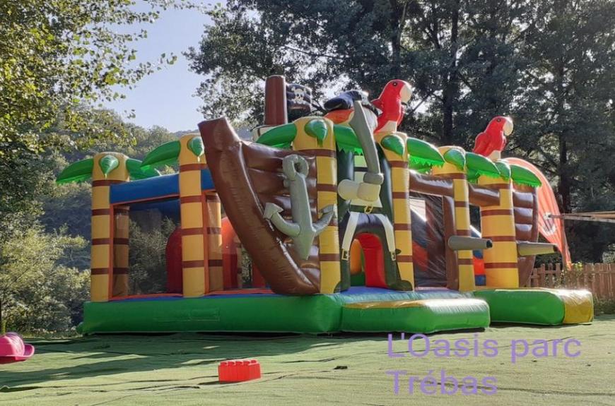 camping l'amitié au bord de l'eau Trébas-Tarn-parc enfants jeux gonflables l'Oasis Trébas