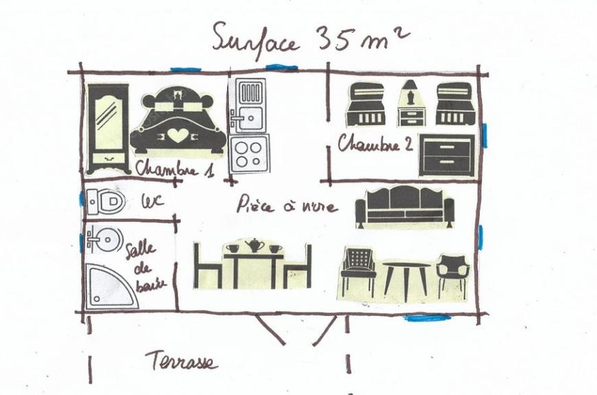 Les Fées du Moulin plan des chalets