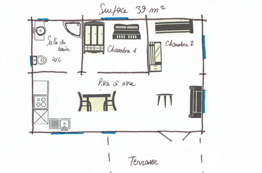 Les Fées du Moulin plan chalet