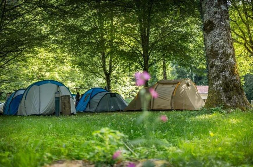 Camping les Tarrasses du Viaur emplacements ombragés