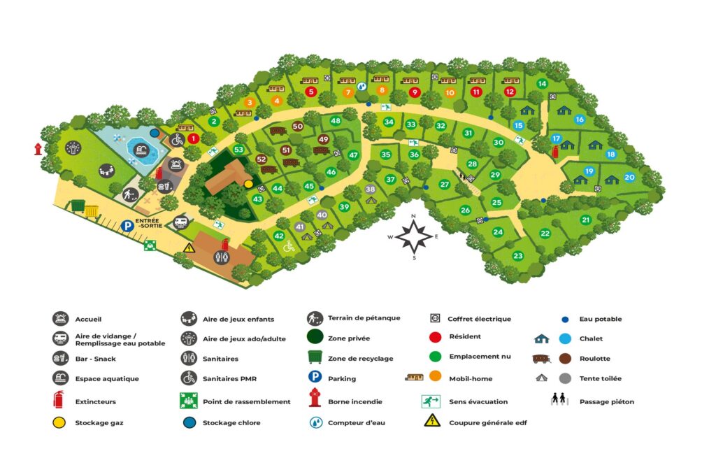 Flower Camping Saint Martin Plan du camping