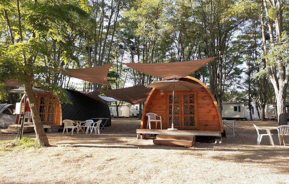 camping l'amitié au bord de l'eau Trébas-Tarn-hébergement insolite en bois-pod-rivière