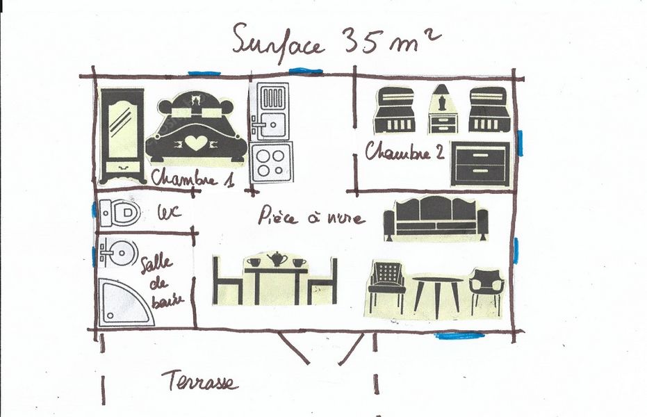 Les Fées du Moulin plan des chalets