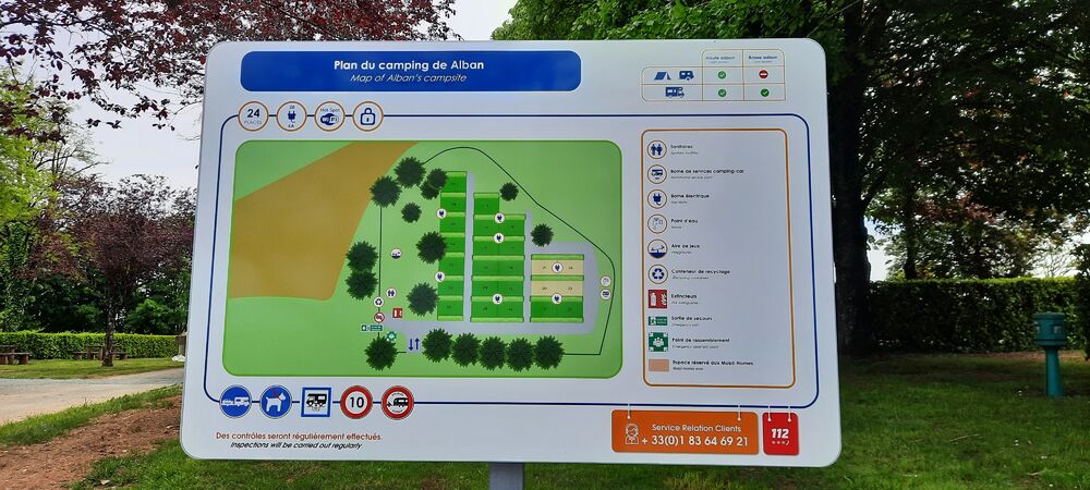Plan des emplacements du camping car park