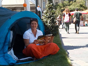 Karine Albouy référente camping, de l'Assocation A.T.H.P.A.